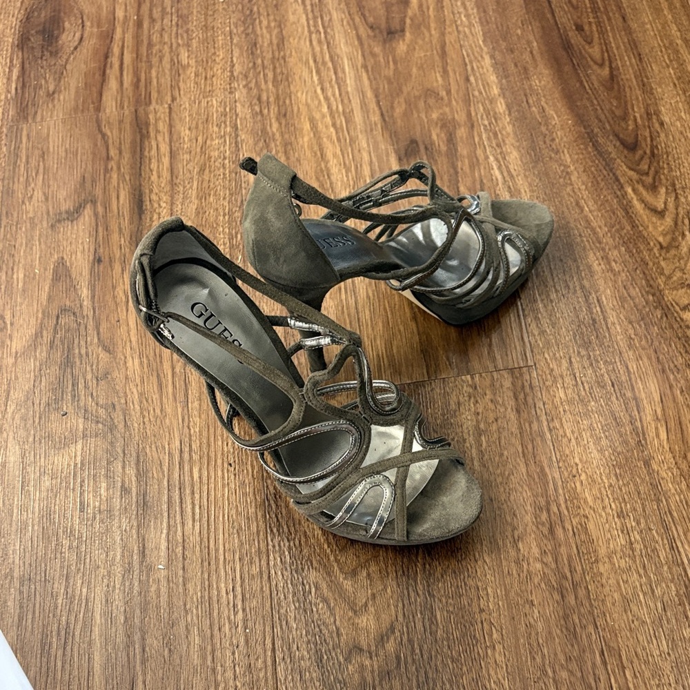 Guess Women's Gray Strappy Heels